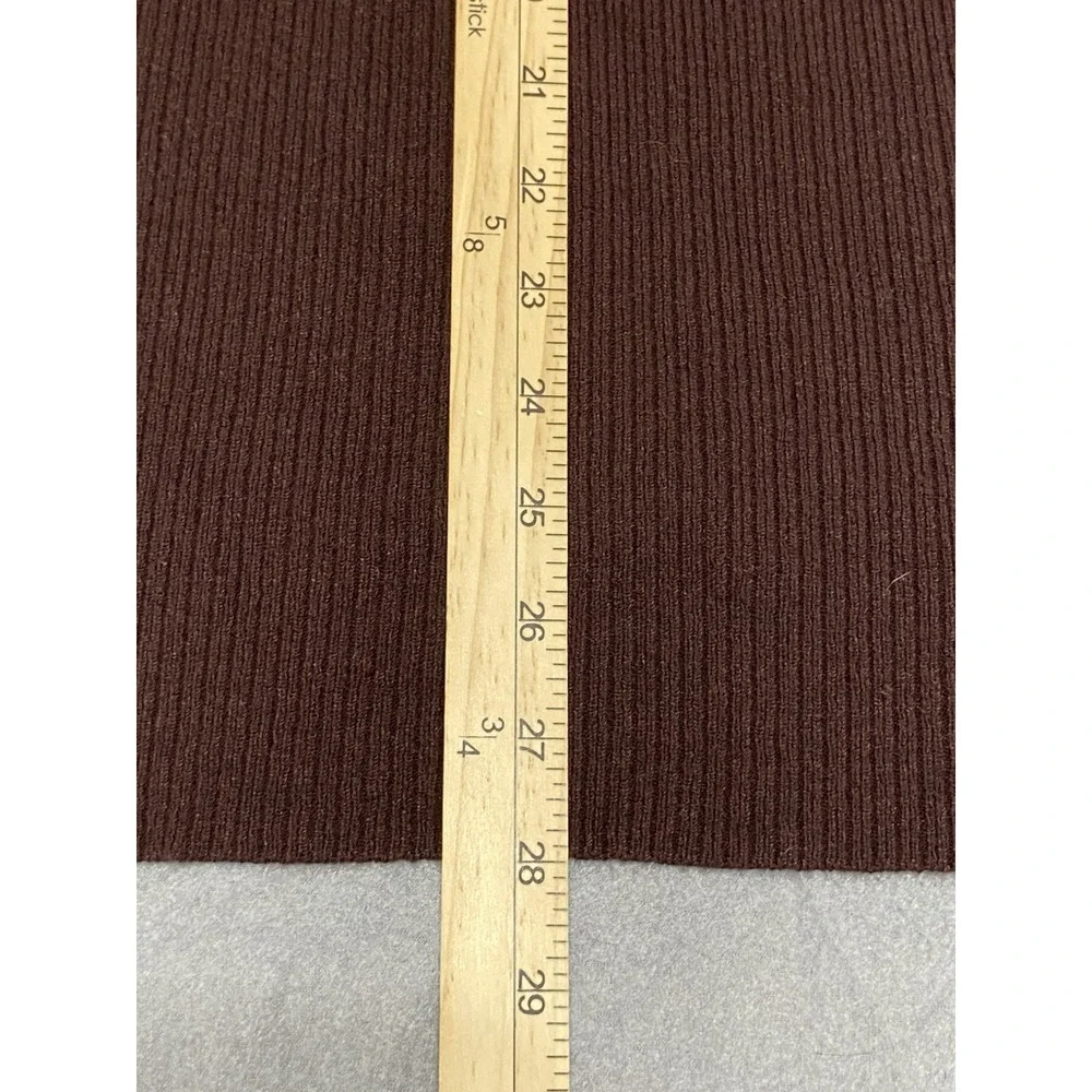 Free People XS Brown Lattice V-Neck Ribbed Knit‎ Tunic Sweater Bell Sleeve Slit
